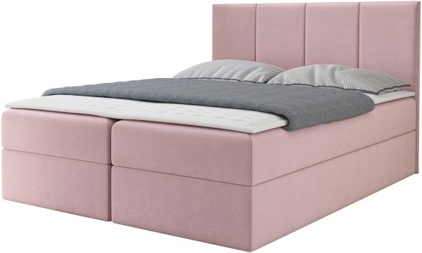 Boxspringbett Rebos, Rosa, 140 x 200 cm