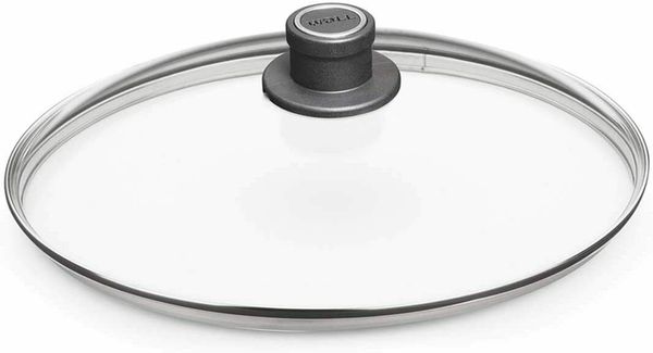 WOLL Sicherheitsglasdeckel Diamond Lite Ø 32 cm, gehärtetes Spezialglas mit Edelstahlrand & Dampfventilgriff, geeignet für alle Herdarten inkl. Induktion, spülmaschinen‑ & backofenfest bis 250 °C