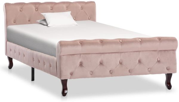 vidaXL Polsterbett, Rosa, Samt 100x200 cm