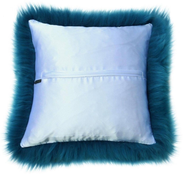 Lammfellkissen Merino Türkis mit Inlett Bild 5