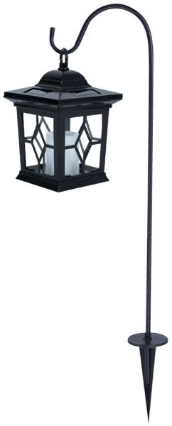 Solarleuchte, Metall, schwarz, Laterne, H 19 cm