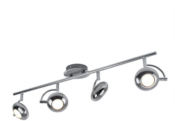 LED Deckenlampe, Chrom, bewegliche Spots, L 70 cm