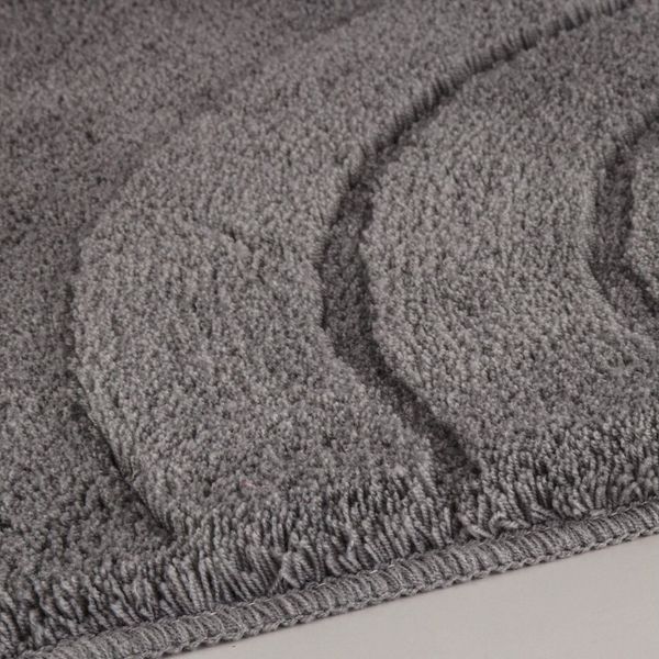 Kleine Wolke Badematte »Saturn«, Höhe 25 mm, rutschhemmend beschichtet, fußbodenheizungsgeeignet, Polyacryl, rechteckig, Badteppich, Uni Farben, modernes Design, Hoch-Tief Effekt