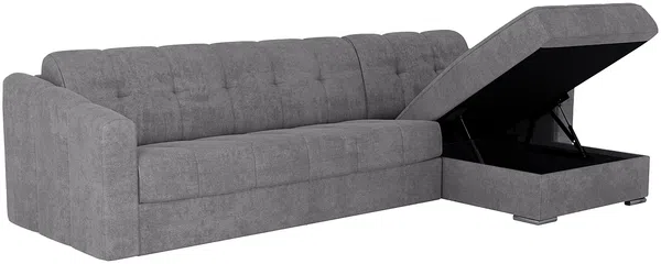 Vente-unique - DARIELO Sofa Stoff Grau - B 223 cm152 cm x H 90 cm x L 275 cm Bild 6