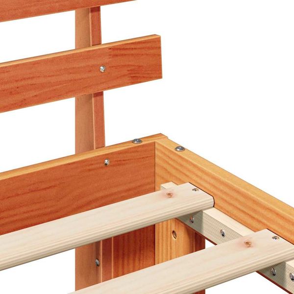 vidaXL Bettrahmen Wachsbraun 75 x 190 cm Massives Kiefernholz 872637 Bild 8
