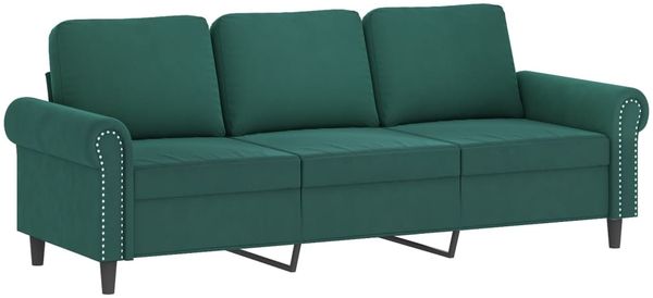 vidaXL 3-Sitzer-Sofa mit Hocker Dunkelgrün 180 cm Samt 3201217 Bild 4