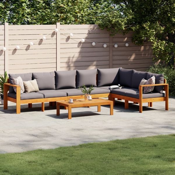vidaXL 5-tlg. Garten-Sofagarnitur mit Kissen Massivholz Akazie 3214863