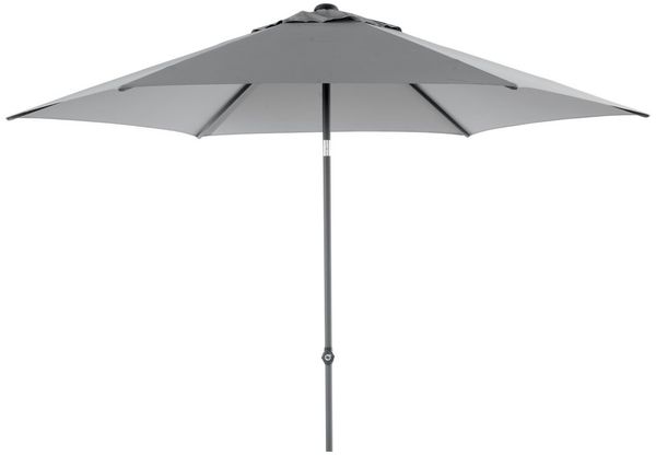 Sonnenschirm Poppi von Brafab aus Aluminium und Polyester, neigbar, rund, grau, Ø 300 cm