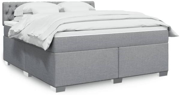 vidaXL Boxspringbett mit Matratze Hellgrau 180x200 cm Stoff 3285974