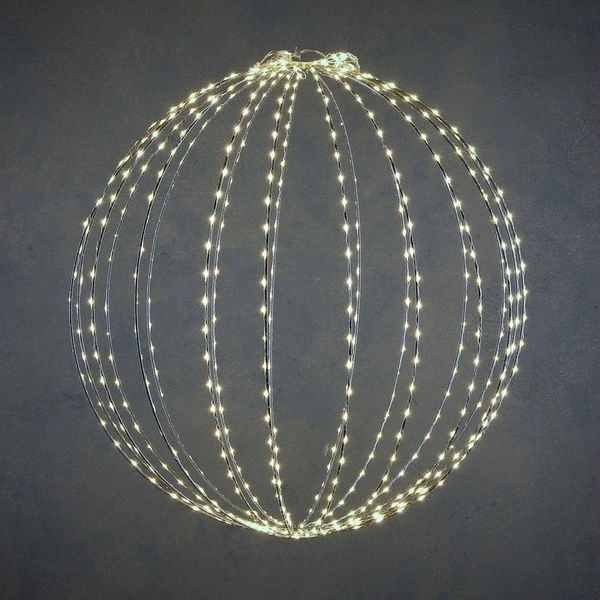 Luca Lighting LED Gartenleuchte LED Dekokugel Dekoball in 3 Größen silber, LED fest integriert, Klassik Warmweiß
