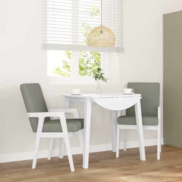 vidaXL Esszimmerstühle mit Kissen 2 Stk. Weiß Massivholz Gummibaum 4102484