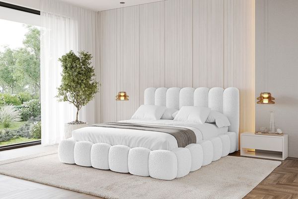 ALTDECOR Polsterbett SENA (Polsterbett mit Bettkasten und Lattenrost, Boxbett ohne Matratze), Doppelbett mit Stauraum, Bett mit Kopfteil