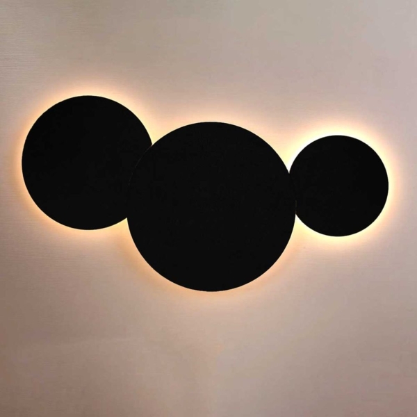 s.luce Cloud indirekte LED Wandleuchte Kombination Schwarz 30/40/50