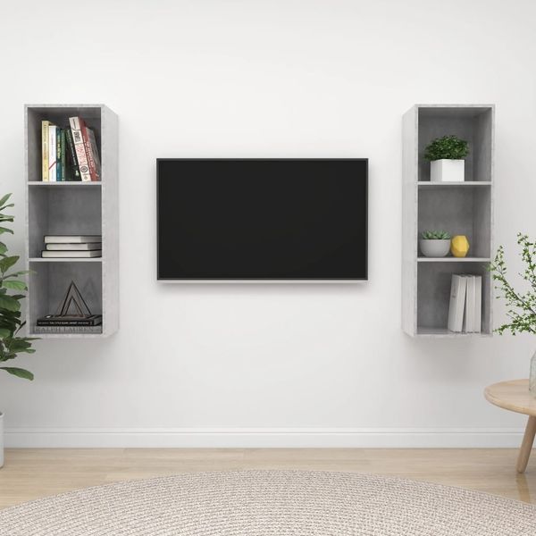 vidaXL TV-Wandschränke 2 Stk. Betongrau Spanplatte [3079857]