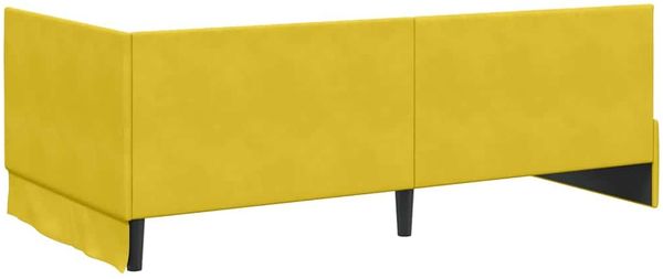 vidaXL Eckbettgestell mit Matratze mit Kopfteil 2 pcs Gelb Samt 3393824 Bild 9