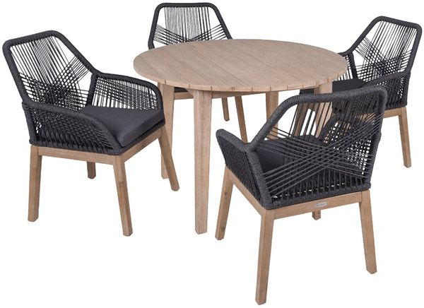 Garden Pleasure Tischgruppe ARVADA/POMONA Set 5tlg. Beige Gartenmöbel Sitzgruppe