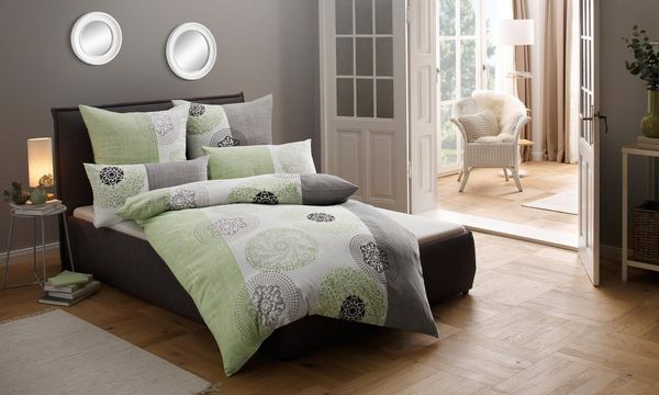 OTTO home Bettwäsche Cison in Gr. 135x200 oder 155x220 cm, Biber, 2 teilig, florale Bettwäsche aus Baumwolle