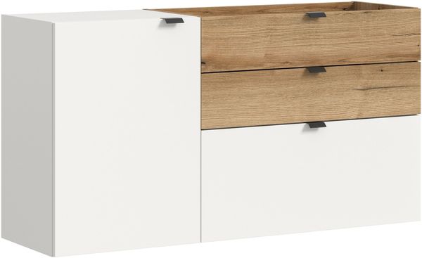 Hängekommode B/H/T: 120x64x37 cm in weiß Nachbildung und Evoke Oak Nachbildung