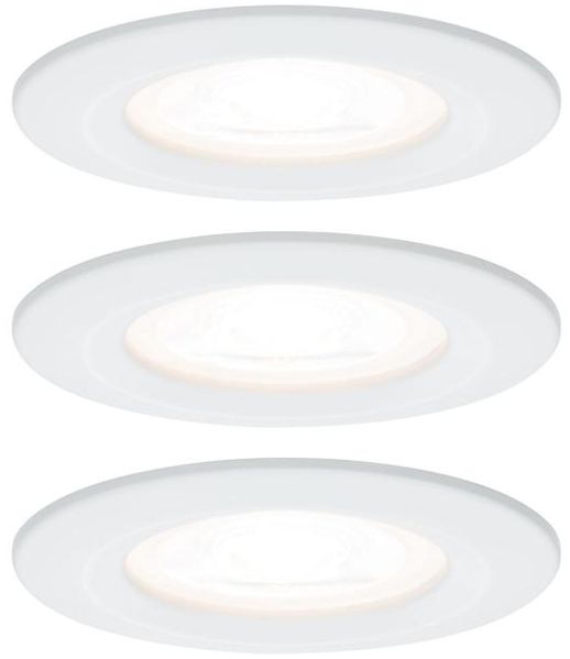 Paulmann No. 93442 LED Einbauleuchte Nova rund 6,5W GU10 Weiß 3er-Set starr IP44