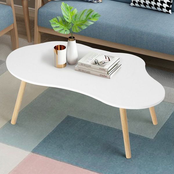Rutaqian Couchtisch Wohnzimmer Tisch in Wolkenform, 100 x 50 x 41 cm Beistelltisch modern, Wolkenförmiger Couchtisch mit 68kg Tragkraft