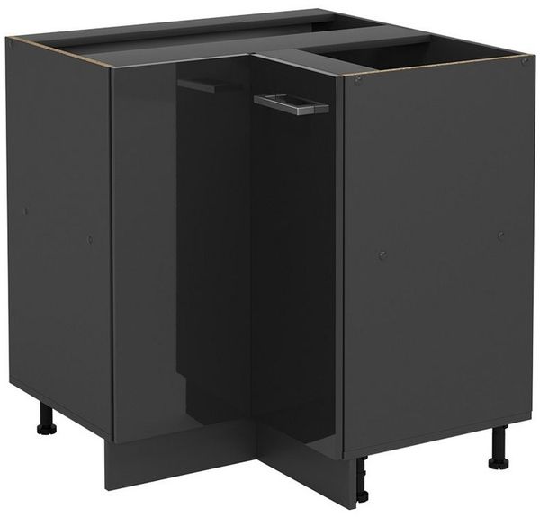 Eckunterschrank R-Line Anthrazit Hochglanz 75.6 cm ohne Arbeitsplatte Vicco Bild 5