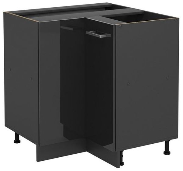 Eckunterschrank R-Line Anthrazit Hochglanz 75.6 cm ohne Arbeitsplatte Vicco Bild 4