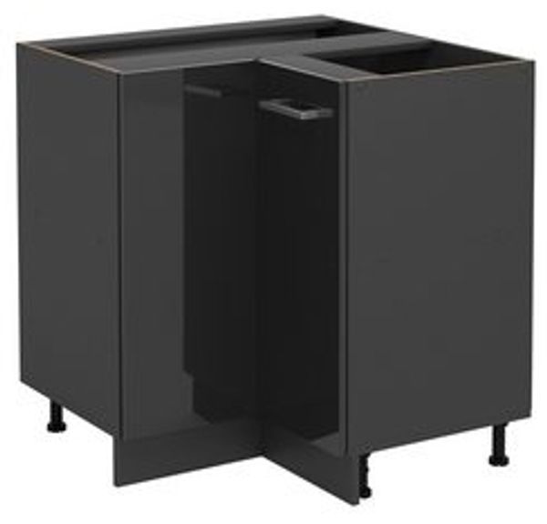 Eckunterschrank R-Line Anthrazit Hochglanz 75.6 cm ohne Arbeitsplatte Vicco Bild 6