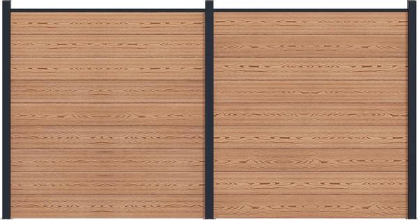 vidaXL Zaunelement 2 pcs WPC und Aluminium Braun 3429376
