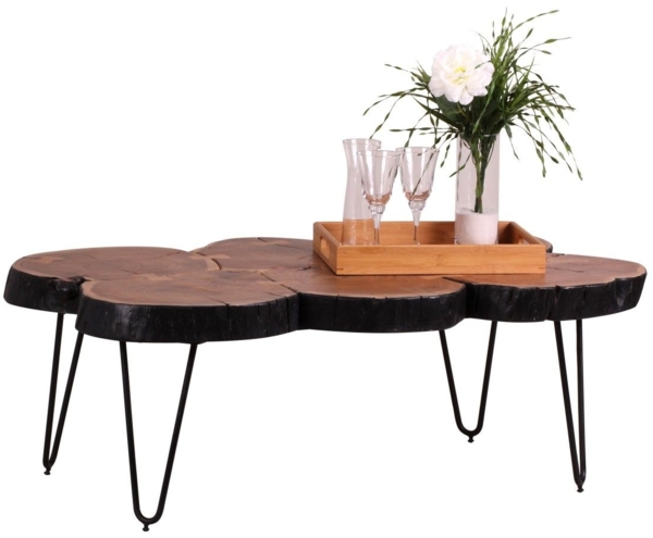 Couchtisch Massivholztisch WABEN 110x60 cm Holz Akazie