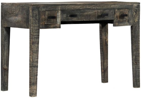 Schreibtisch, Massivholz Mango Schwarz, 110 × 50 × 75 cm