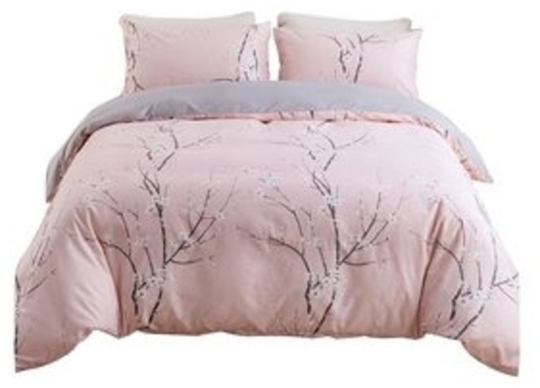 NUODWELL Bettwäsche Bettwäsche-Sets, Pflanzenmuster Polyester Bettdecke mit Reißverschluss, Bettwäsche Set 2/3 Teilig Mikrofaser Bettbezug und Kissenbezug 50x75cm Bild 6