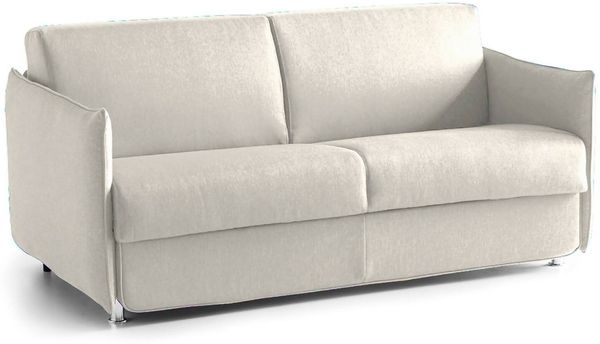 Dmora 2-Sitzer Schlafsofa Trovo, Schlafsofa fürs Wohnzimmer, gepolstert, abnehmbar, 100 % Made in Italy-Qualität, 180x95 h90 cm, Beige