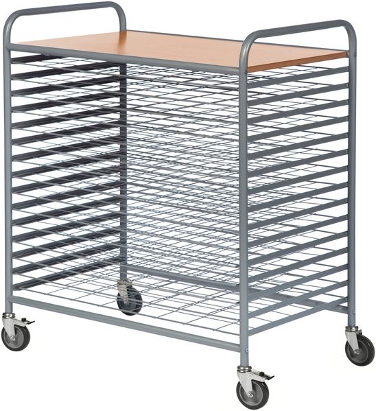 Kongamek Trockenwagen in grau 950x600x1120mm mit 15 Böden