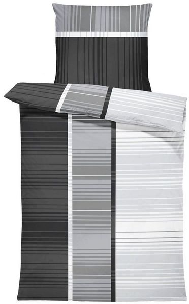 One Home Bettwäsche Modern, Mikrofaser, 2 teilig, grafisch und gestreift, Übergröße