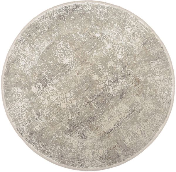 OCI DIE TEPPICHMARKE Teppich BESTELLER CAVA, rund, Höhe: 8 mm, Glanz Viskose, mit Fransen, Hoch Tief Struktur, Vintage, Wohnzimmer Bild 3