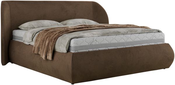 Polsterbett mit Lattenrost, Doppelbett Bettkasten, Bettgestell mit Gasdruckfeder - CAELA CLASSIC - 140 x 200 cm - Braun Velvet Bild 5