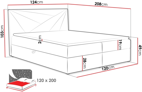 Boxspringbett Trifoli V, Farbe: Kronos 34 Bild 4