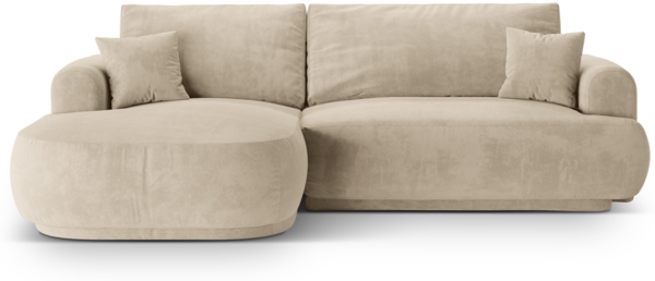 Micadoni Ecksofa Ella 5-Sitzer Links Samt Helles Beige