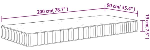 vidaXL Matratze Taschenfederkern Mittel 90x200 cm 372810 Bild 9