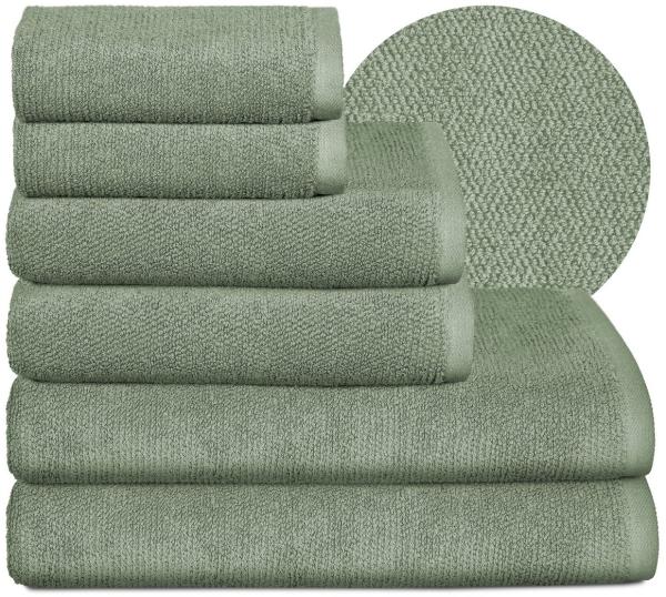 Beautex Handtuch Set Handtuch Set, Made in Europe, Frottier, (Multischlaufen-Optik, Frottier Premium Set aus 100% Baumwolle 550g/m)