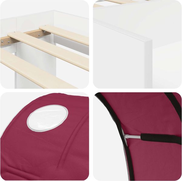 vidaXL Hochbett für Kinder mit Stauraum 3 Stk. Weiß und Rot 3423597 Bild 9