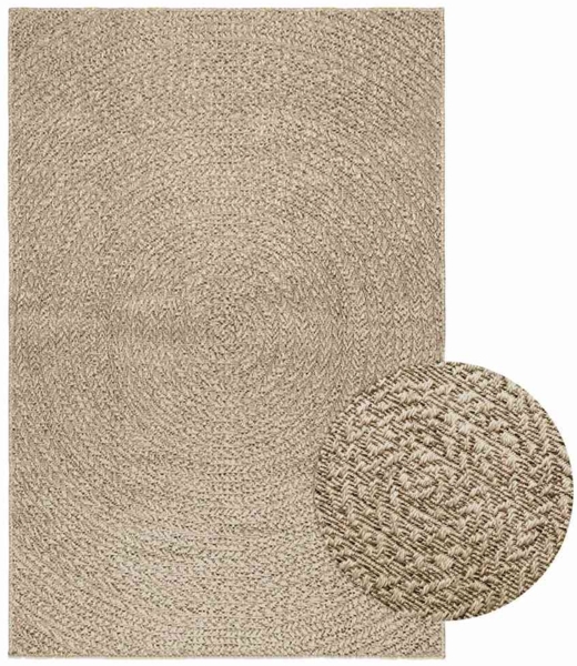 Teppich ZIZUR Beige 120x170 cm Jute-Optik Indoor und Outdoor 4010407