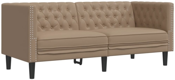 vidaXL Chesterfield-Sofa 2-Sitzer Cappuccino Kunstleder 372664