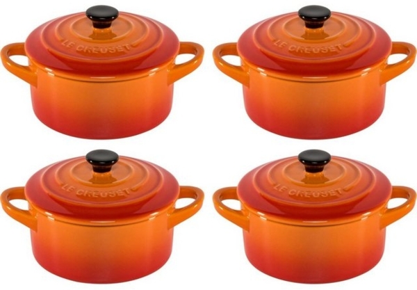 Mini-Cocotte 4er Set Ofenrot Poterie Le Creuset - Backofen geeignet Bild 2