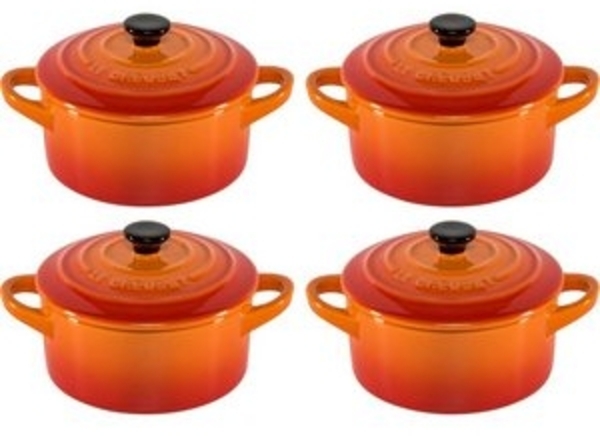 Mini-Cocotte 4er Set Ofenrot Poterie Le Creuset - Backofen geeignet Bild 4
