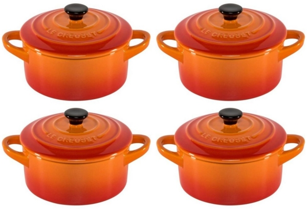 Mini-Cocotte 4er Set Ofenrot Poterie Le Creuset - Backofen geeignet Bild 1