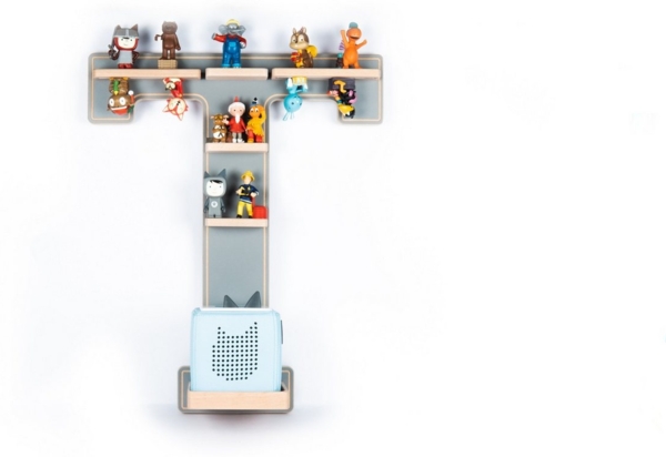 VCM Wandregal BOARTI Buchstabe 921092 Grau H. 54 x B. 45 x T. 19 cm