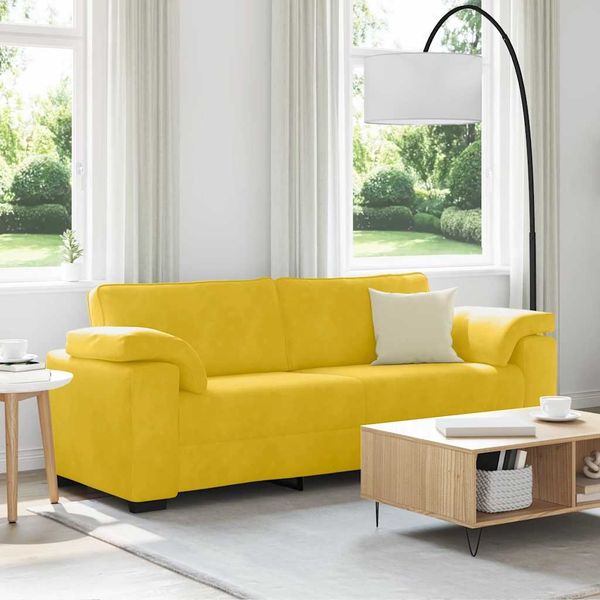 vidaXL 3-Sitzer-Sofa Gelb 220x77x82 cm Samt 4105283
