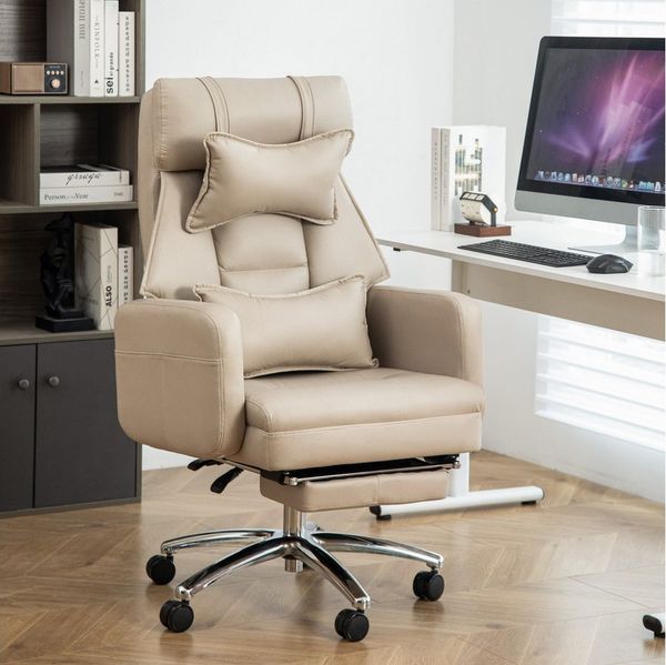 BlingBin Bürostuhl Drehstuhl Gaming Stuhl mit Lendenwirbelstütze Kopfstütze (Back Office Stuhl, 1 St), Sitzender bequemer Boss Stuhl, 155° Liegender Computer Stuhl