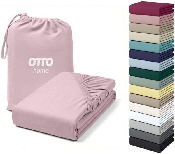 OTTO home Spannbettlaken Cremona, BASIC und PREMIUM Qualität, mit Elasthan, Baumwolle, Jersey (180 g/m), Gummizug: rundum, (1 Stück), Jersey Bettlaken ab Größe 90x200 cm, Strapazierfähig und langlebig